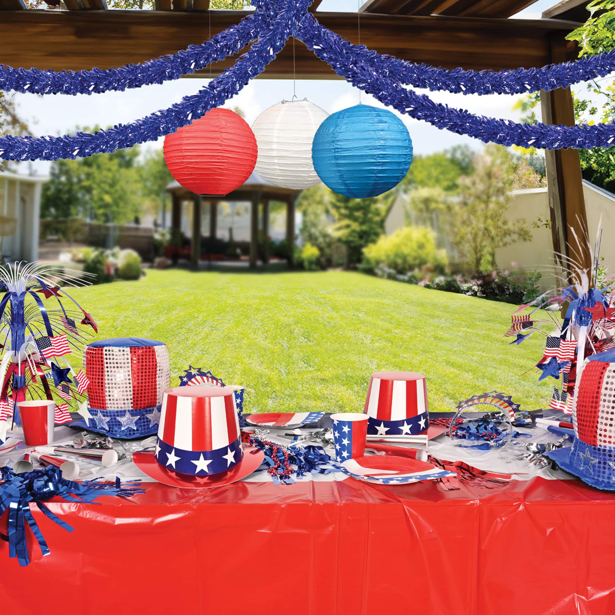 Beistle 15ft. Blue Metallic Festooning Garland